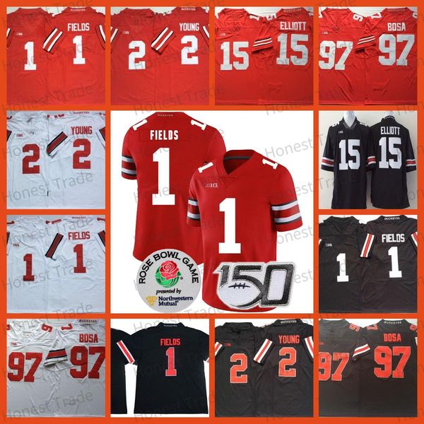 

ncaa ohio state buckeyes football jersey 15 elliott chase justin fields red black white college mens jerseys stitched size s-3xl