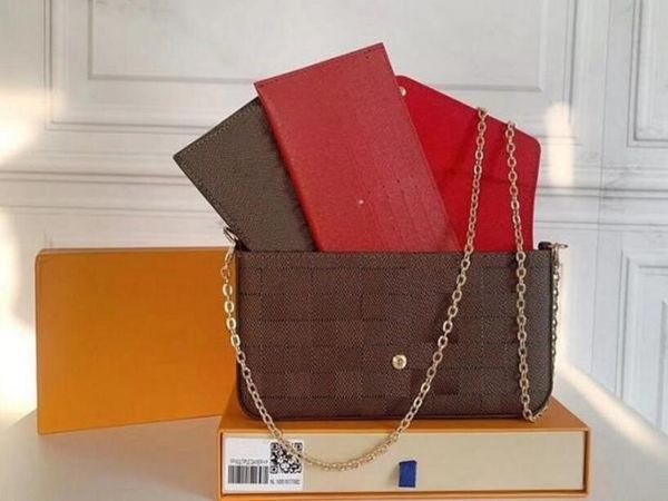 

small purses multi funcito handbags shoulder chain bag leather crossbody 3-piece set luxurys clutch hand bags