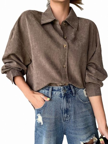 

women's blouses & shirts dazy drop shoulder button front shirt s4t4#, White