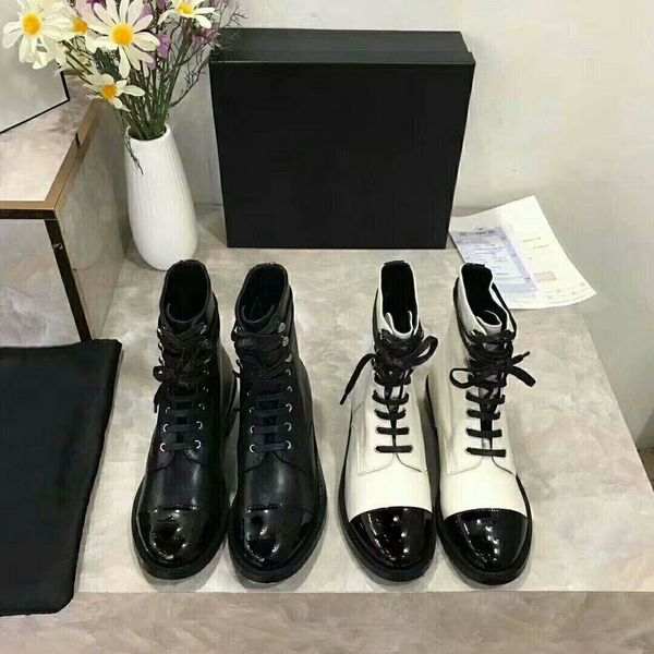 

women's luxury brand designer boots fashion autumn winter wedding party leather booties leather rivet heel height 2.5cm boot, Black