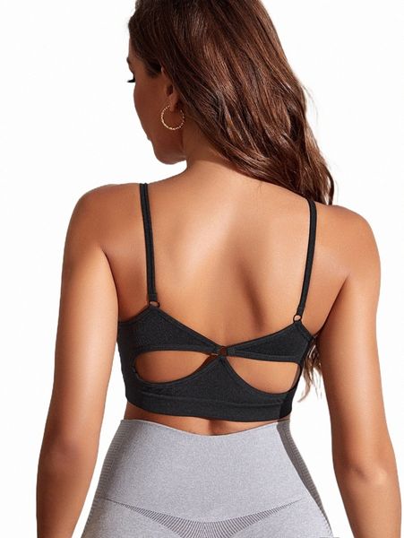 

women's tracksuits cut out back sports bra 2022 new k89x#, Gray