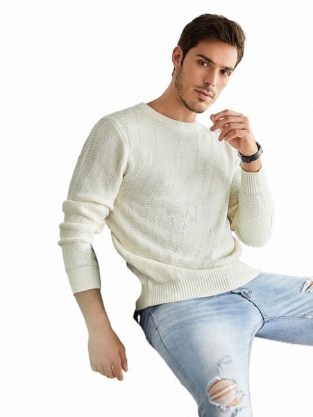

men's sweaters men solid round neck sweater 2022 new k7wg#, White;black