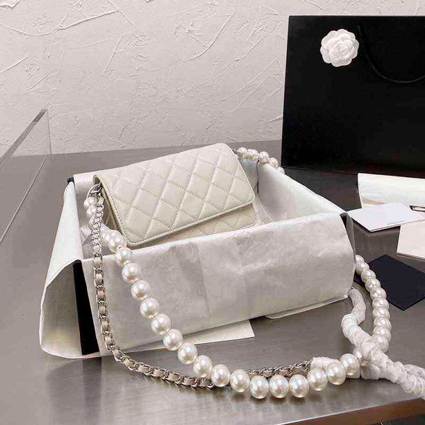 

cc bag shopping bags 20cm designer wallet shoulder silver metal hardware beads chains handbag vintage luxury flap cross body wo