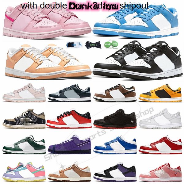 

double box 3days shipout shoes casual shoes for panda sneakers shimmer designer triple pink syracuse grey fog white mint university red