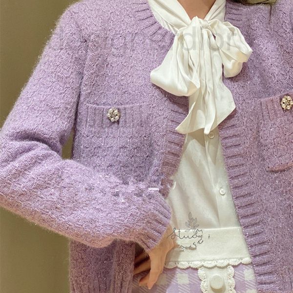 

women's sweaters designer legal system 2021 spring and summer new women's wear round neck bright silk jacquard knitted jacket loy4, White;black