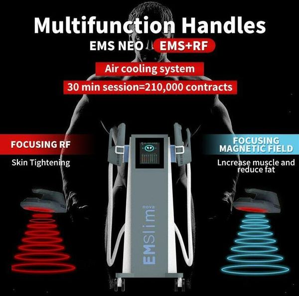 

clinic use emslim rf machine shaping ems muscle stimulator electromagnetic high intensity body and arms beauty equipment 2 or 4 handles can