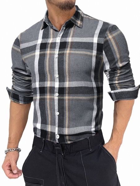

men's casual shirts men 1pc plaid button front shirt s9cs#, White;black