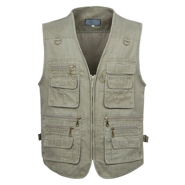 

men's vests 8xl 9xl 10xl male casual summer big size cotton sleeveless vest with many 16 pockets men multi pocket pograph waistcoat 220, Black;white