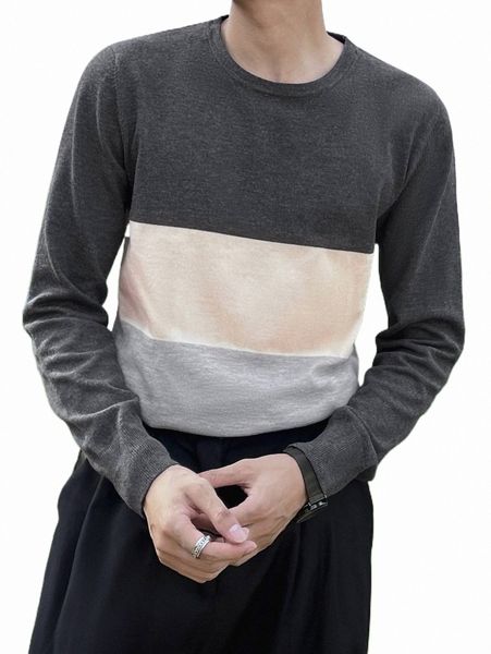 

men's sweaters men color block sweater 2022 new l9z3#, White;black