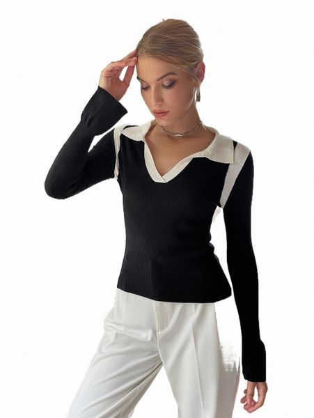 

women's sweaters sollinarry color block ribbed knit sweater 97ff#, White;black