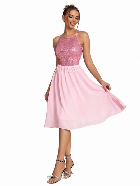 

casual dresses joyfunear contrast sequin cami dress 02f5#, Black;gray