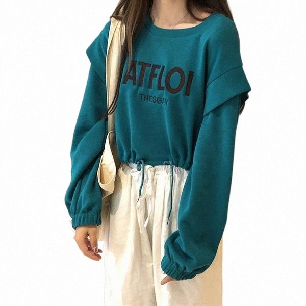 

women's hoodies & sweatshirts women's hoodies & sweatshirts spring and autumn 2022 korean loose short embroidered long sleeve ins, Black
