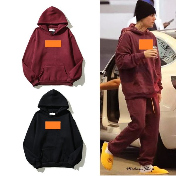 

new hoodie designer sweatshirts american high street men's and women's same embroidered letter hooded sweater couple's hoodie, Black