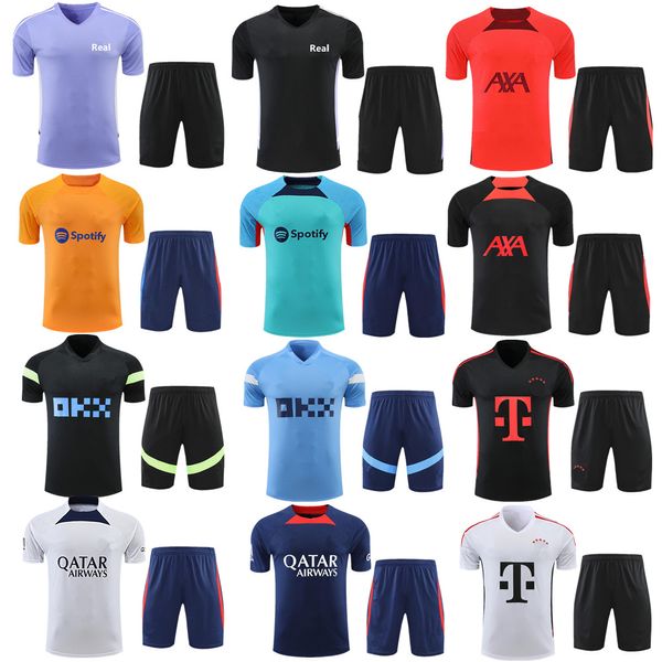 

2022 2023 before the game wear soccer football shirt pants 22 23 maillots de football short sleeve jogging soccers training suit size s, Black