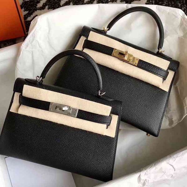 

bag luxury h bags herme designer handbag new h kelys second generation leather women's mini messenger hand held cow palm print