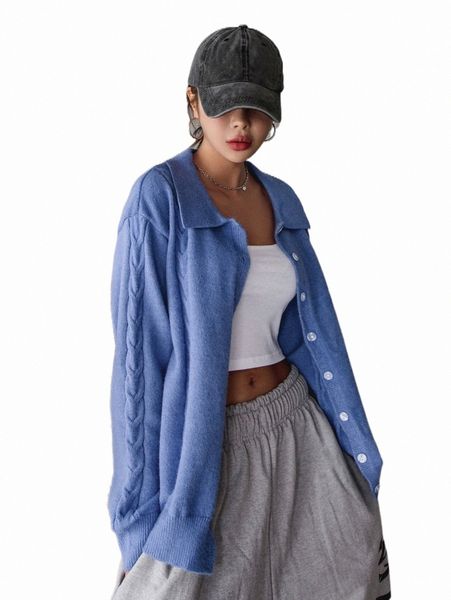 

women's sweaters dazy cable knit drop shoulder cardigan 93ub#, White;black