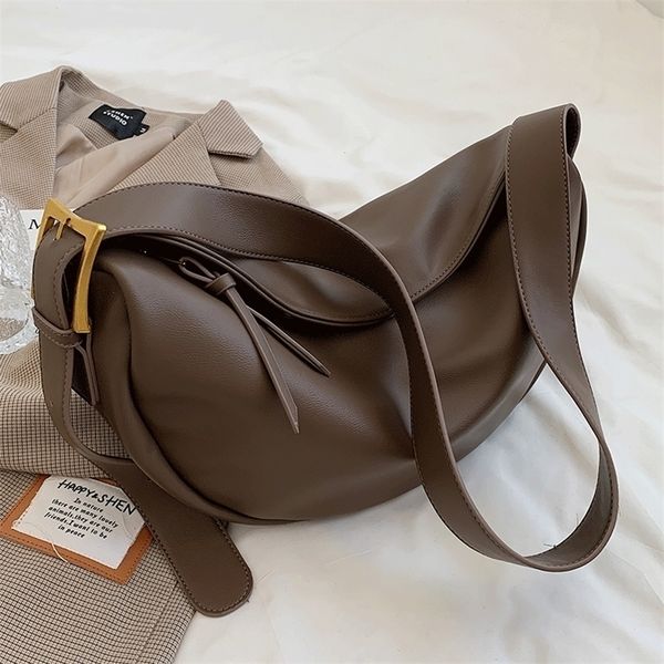 

evening bags crossbody for women large capacity luxury handbags solid soft shoulder female casual travel hobos bag vintage sac 220905
