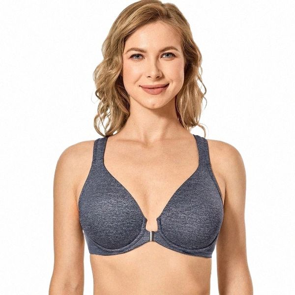 

bras bras delimira women's full coverage underwire support non padded plunge racerback front closure bras1 p8qk#, Red;black