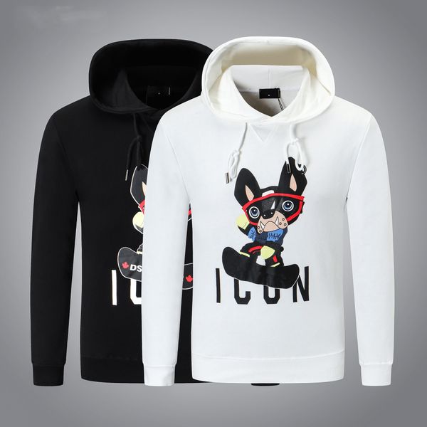 

dsq hoody new mens designer hoodies italy fashion sweatshirts autumn print d2 hoodie male 100% cotton, Black