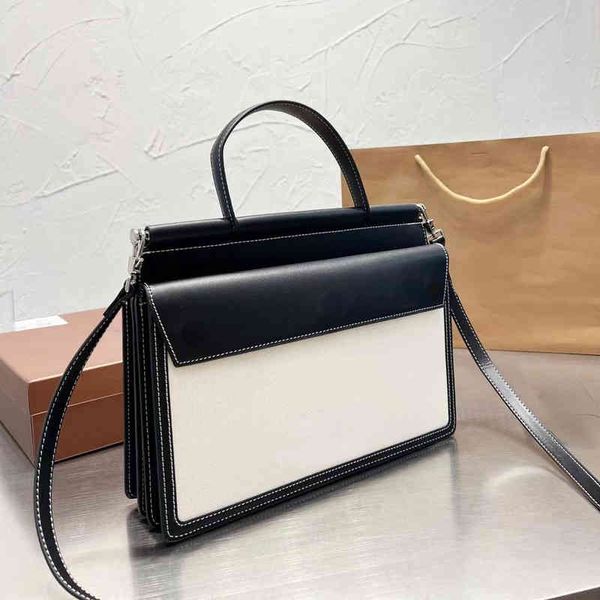 

cross body brand b bag color matching canvas hand female 22 new commuting double foreign style single shoulder cross bag