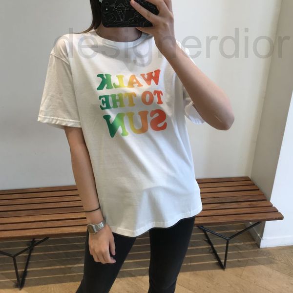 

women's hoodies & sweatshirts designer fadan s family 2021 spring summer new round neck short sleeve letter rainbow casual versatile t-, Black