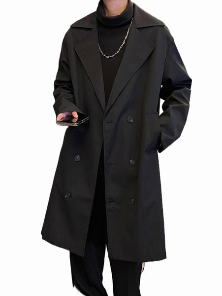 

men's trench coats men double breasted lapel collar trench coat c7ro#, Tan;black