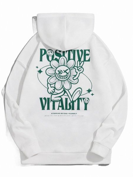 

men's hoodies & sweatshirts men slogan & cartoon graphic hoodie t6gm#, Black