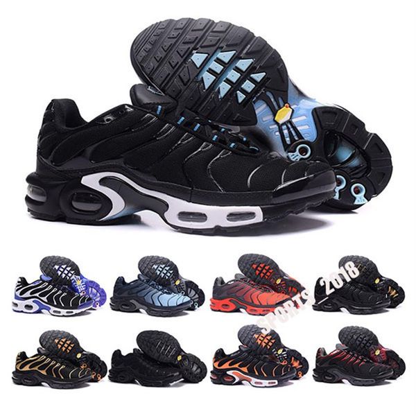 

mens tn plus runner shoes worldwide triple black white rain bow blue sneakers male outdoor trainers size 40-46216p, Black;brown