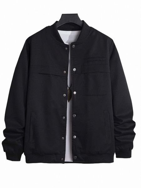 

men's jackets men solid button front bomber jacket without tee w3ac#, Black;brown