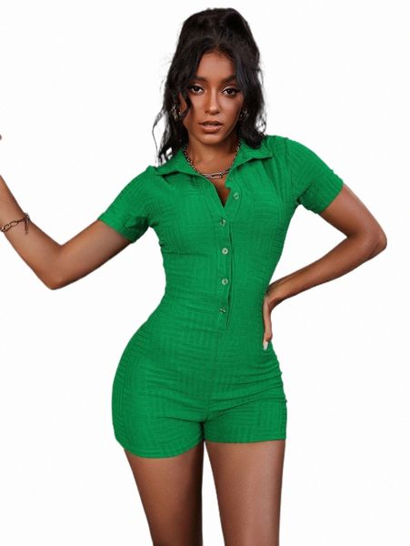 

women's jumpsuits & rompers button half placket romper 21xd#, Black;white