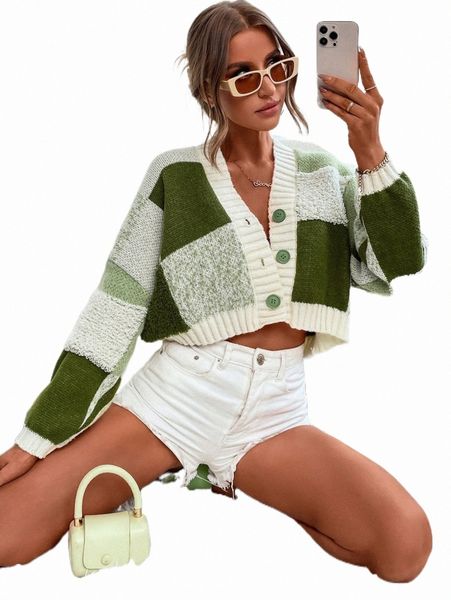 

women's sweaters color block drop shoulder cardigan j0ny#, White;black