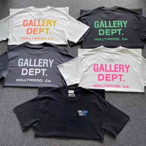 

designer shirts 2023 galleryes dept mens fashion out of brand los angeles letter print hip hop large short sleeve t-shirt uh8k pea8, Black