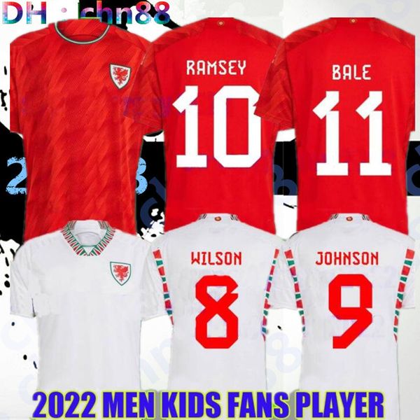 

2022 wales soccer jerseys bale wilson allen ramsey mens 22 23 world final cup national team rodon vokes home red football shirt short sleeve, Black;yellow
