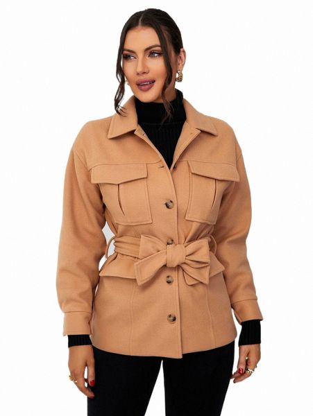 

women's down & parkas flap pocket drop shoulder belted coat q3id#, Black