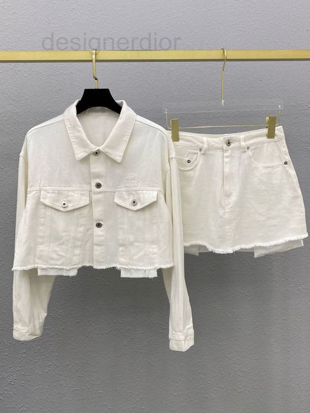 

women's tracksuits designer 2022 autumn new design sense fringe pocket short denim coat fashionable and versatile a-shaped skirt hip wr, Gray