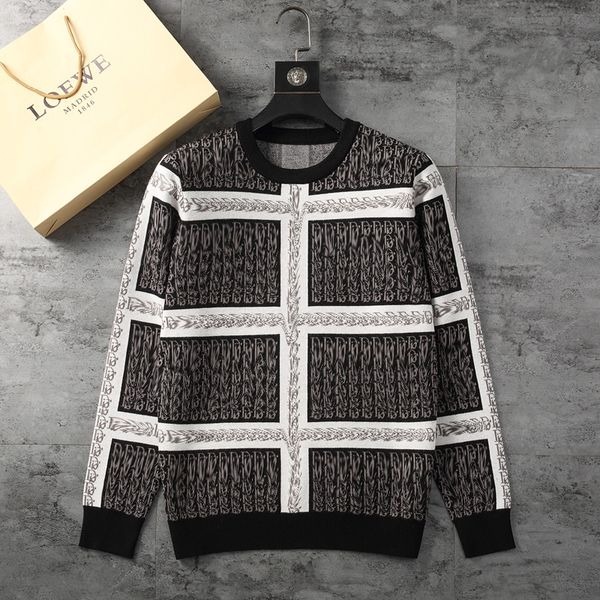 

23 mens designers sweater allover printed lettering cotton knit crewneck tech fleeces sweaters men women tech fleece letter designer hoodie, White;black