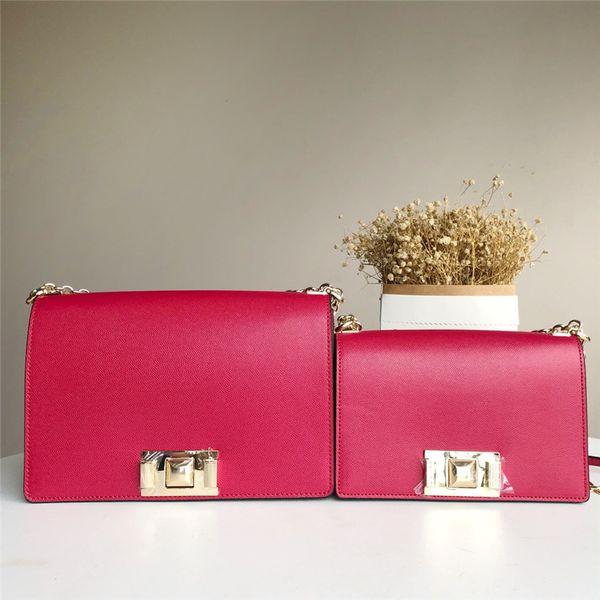 

spring and summer leather messenger bag mini solid color simple chain small square bag 220906