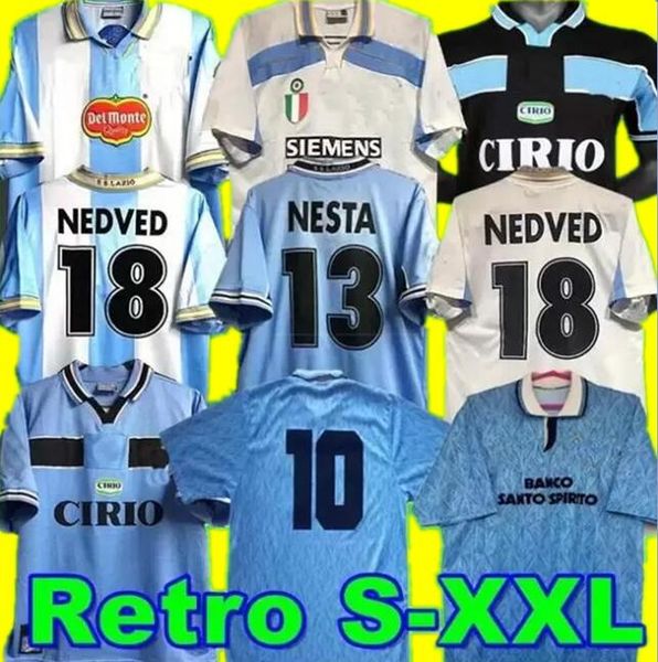 

lazio retro soccer jerseys 1989 1990 1991 1992 1999 2000 2001 nedved simeone salas gascoigne home away football shirt veron crespo nesta 89, Black;yellow