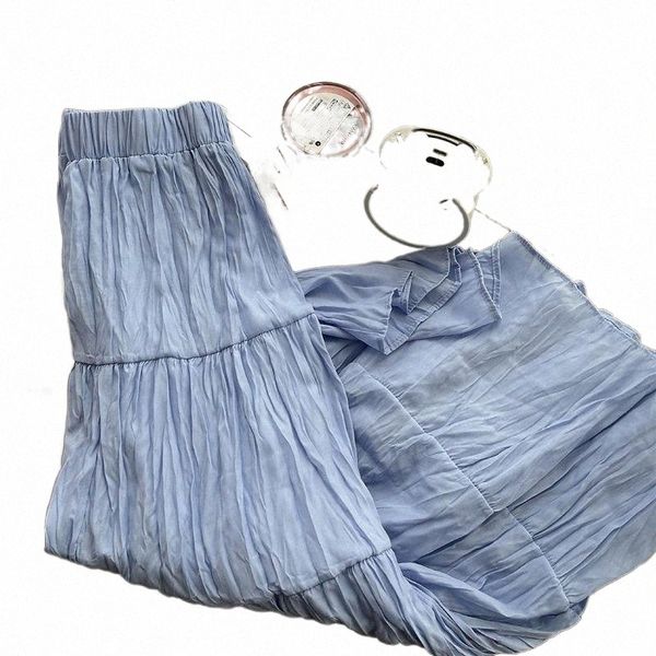 

skirts skirts limiguyue soft comfortable solid color midi faldas women pleated skirt drape fairy all-match ladies jupe longue k1060 v8jr#, Black