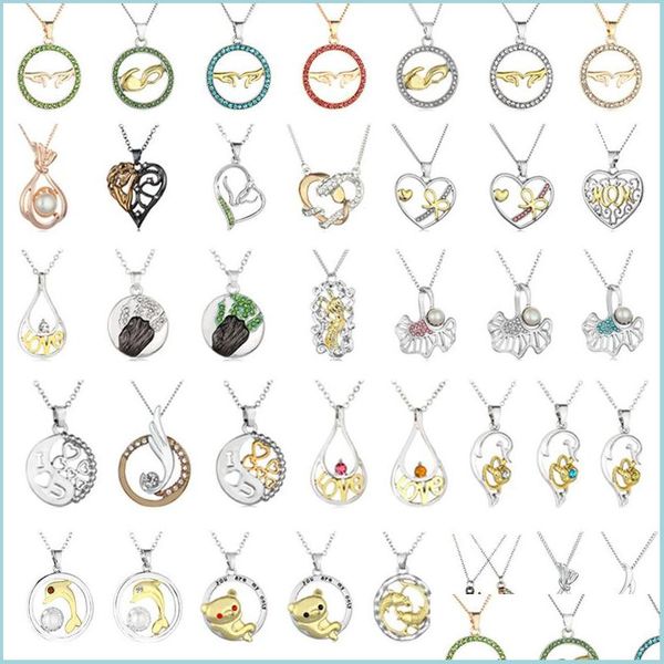 

pendant necklaces wholesale fashion two-tone pendants necklace for women creative bear fish heart crystal party wedding je ffshop2001 dhhrt, Silver
