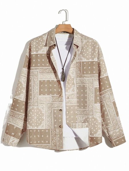 

men's casual shirts men paisley scarf print shirt a9cx#, White;black