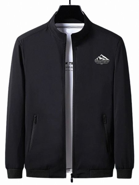 

men's jackets men letter graphic zip up jacket without tee k1wy#, Black;brown