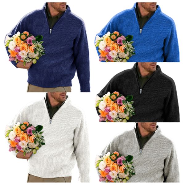 

2022 ins style solid color golf polos t-shirt for men slim fit zipper lapel long sleeve casual fitting polo tshirt 9polo-9, White;black