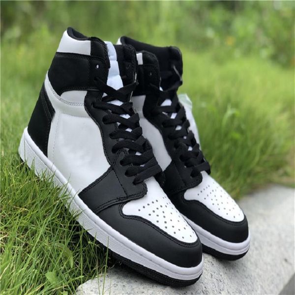 

2021 555088-010 layer leather basketball shoe og high jumpman black white panda toe 1 1s mens sports shoes size 36-47 5243w