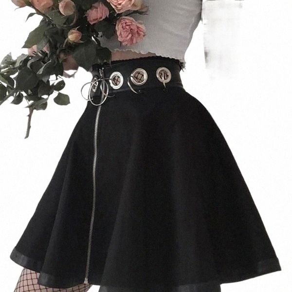 

skirts skirts women's fashion elegant solid color hollow stitching zipper with hoop high-waisted mini skirt female jupe 73dx#, Black