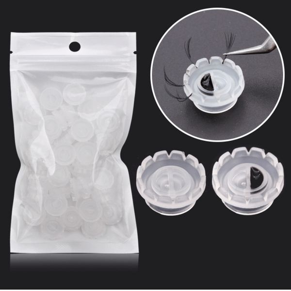 

100pcs/set individual eyelash glue holder grafting eyelashes quick blossom cup ring eyelash extension adhesive stand s268