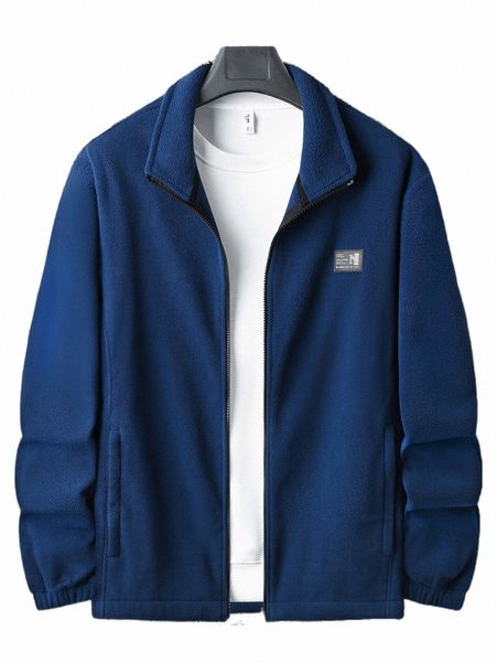 

men's jackets men patched detail zip up jacket without tee a3gg#, Black;brown