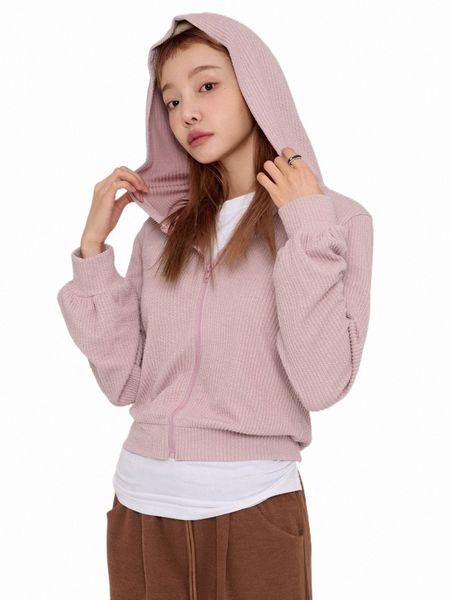 

women's hoodies & sweatshirts dazy solid zip up crop hoodie w45d#, Black