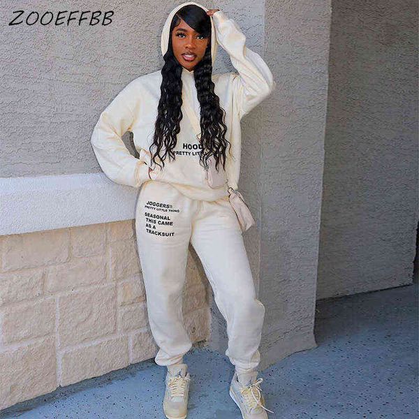 

women's two piece pants zooeffbb letter print two piece set fall clothes for women tracksuits long sleeve hooded fashion sweatpants str, White