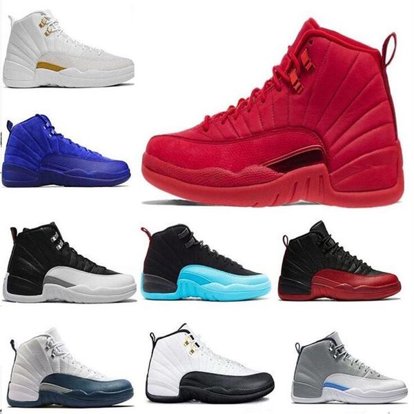 

2019 mens and womens basketball shoes sneakers 12s xii flu game royal taxi french blue for men sports shoes high cut219k